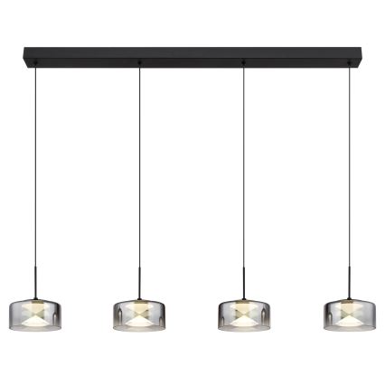 Globo - Suspension sur câble LED/24W/230V noir/fumé