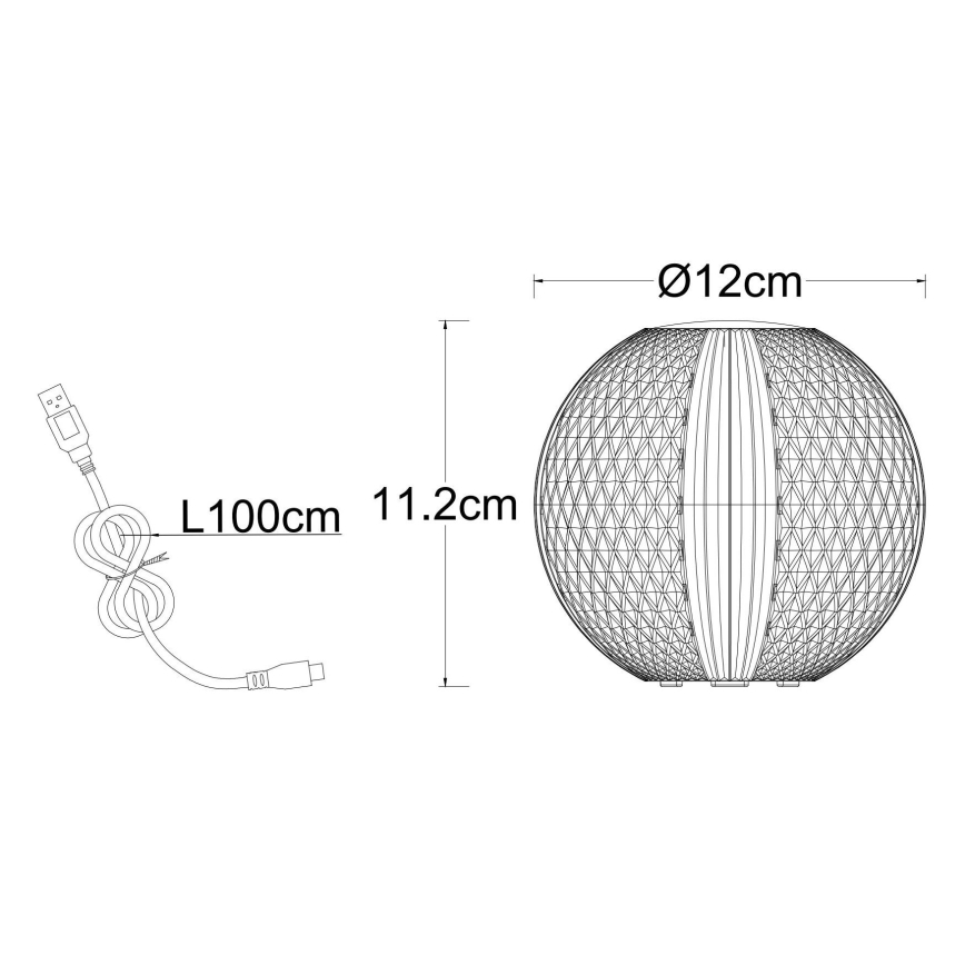 Globo - Lampe de table tactile à intensité variable LED/2W/5V 1200 mAh USB transparent