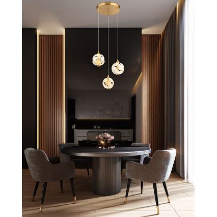 Globo - LED Pendelleuchte an Kabel LED/24W/230V 3000K gold