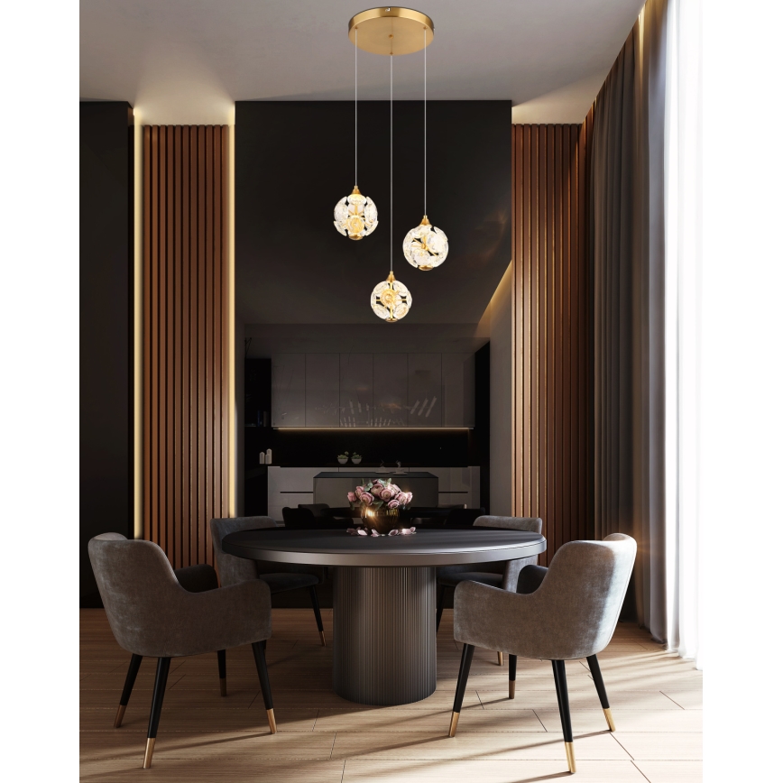 Globo - LED Pendelleuchte an Kabel LED/24W/230V 3000K gold
