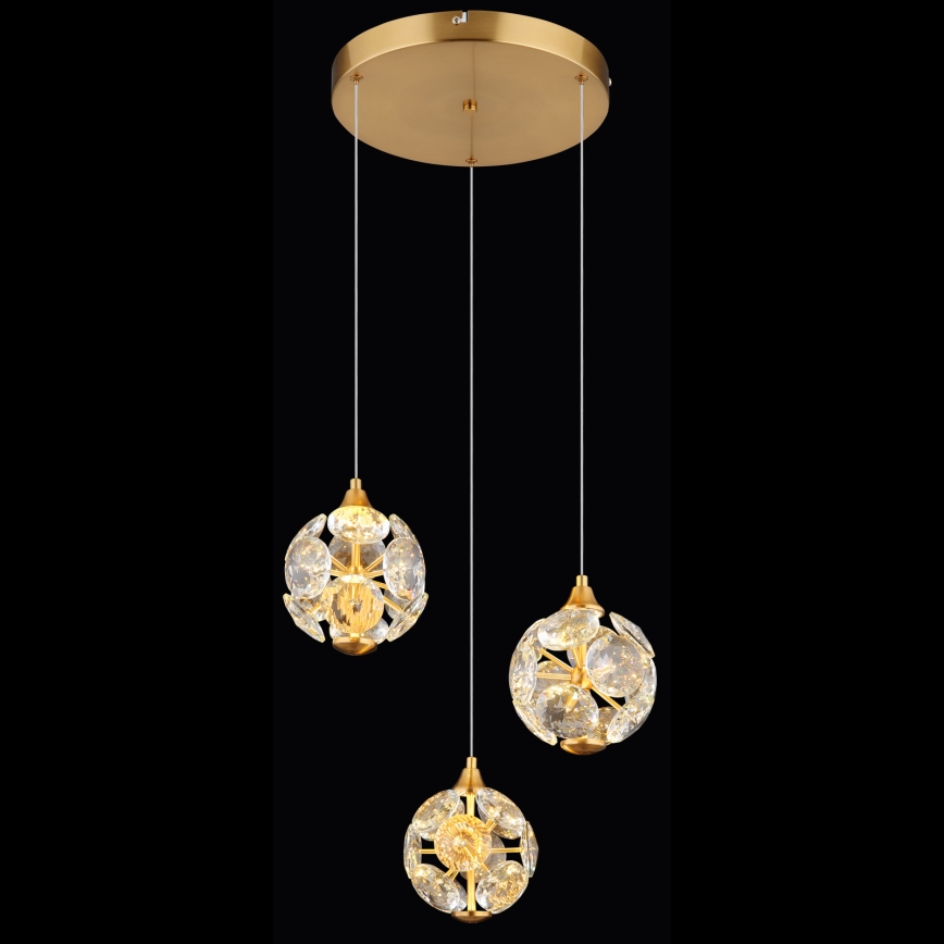 Globo - LED Pendelleuchte an Kabel LED/24W/230V 3000K gold