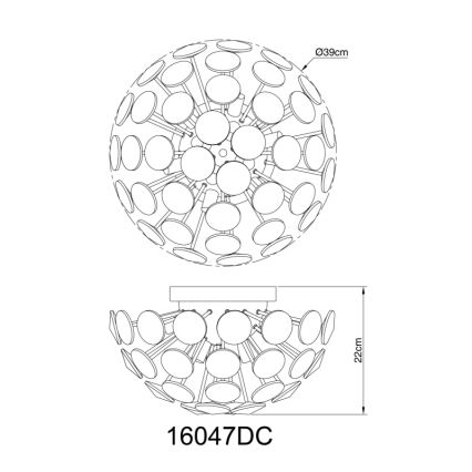 Globo - Plafonnier 10xG9/7W/230V chrome brillant d. 39 cm