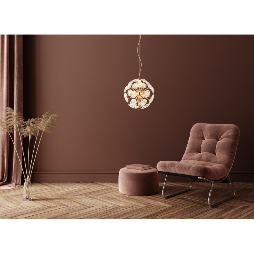 Globo - Lampadario LED sospeso con cavo LED/12W/230V 3000K dorato