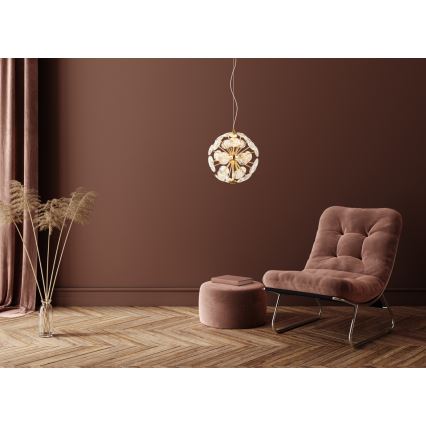 Globo - LED-Hängeleuchte mit Kabelaufhängung LED/12W/230V 3000K goldfarben