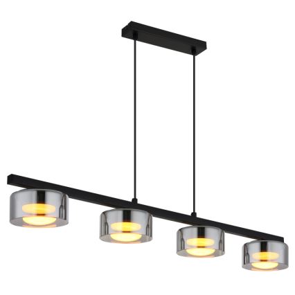 Globo - LED-Hängeleuchte 4xGX53/6W/230V rauchig/schwarz