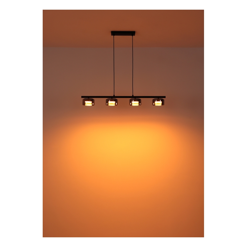 Globo - LED-Hängeleuchte 4xGX53/6W/230V rauchig/schwarz