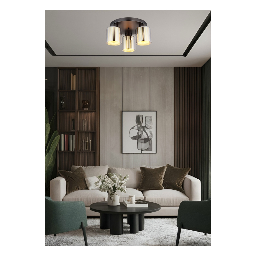 Globo - Plafonnier 3xE27/60W/230V chrome brillant Ø 34,5 cm