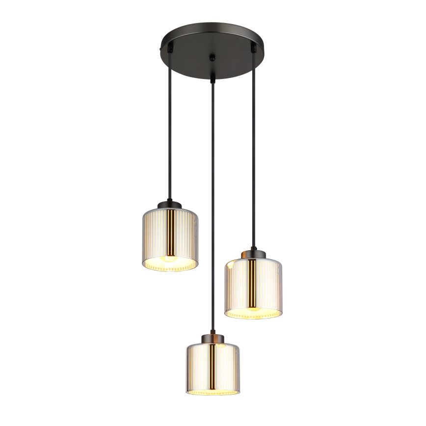 Globo - Suspension filaire 3xE27/60W/230V chrome brillant d. 33 cm