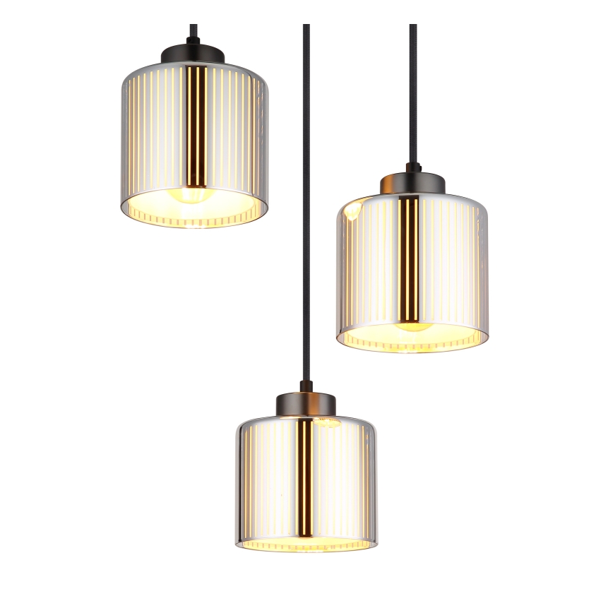 Globo - Suspension filaire 3xE27/60W/230V chrome brillant d. 33 cm