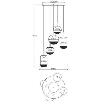 Globo - Lustre LED suspendu sur câble LED/35W/230V