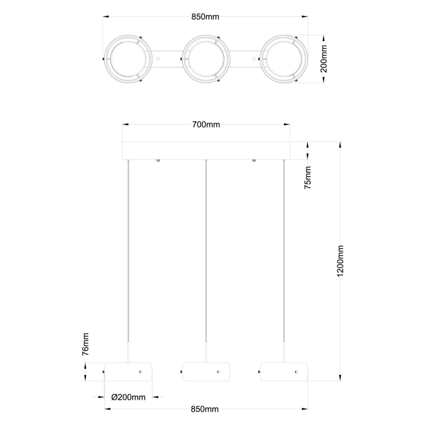 Globo - LED-Pendelleuchte mit Kabelaufhängung LED/30W/230V 3000K