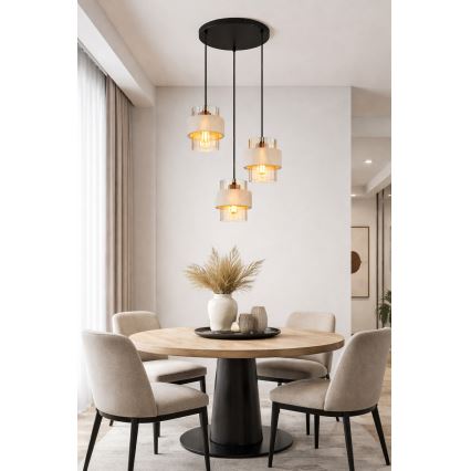 Globo - Lampadario a cavo 3xE27/40W/230V