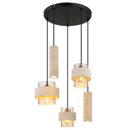 Globo - Pendelleuchte mit Kabelaufhängung 3xE27/40W/230V + 2xGU10/10W