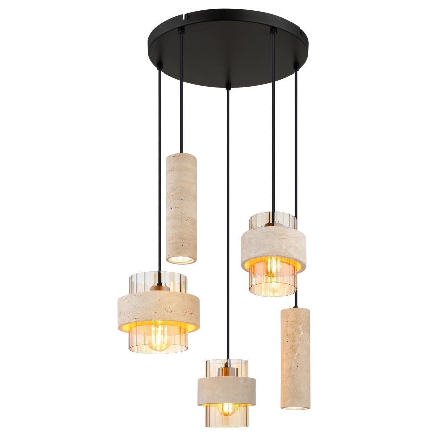 Globo - Pendelleuchte mit Kabelaufhängung 3xE27/40W/230V + 2xGU10/10W