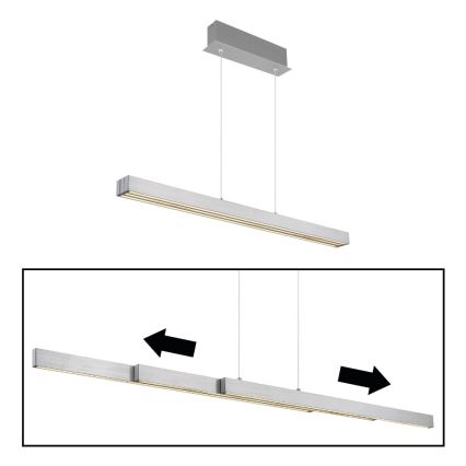 Globo - Dimmbare LED-Pendelleuchte mit Touch-Dimmer LED/39W/230V 2700/4000/6000K mattchrom