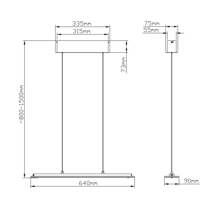 Globo - LED Touch-dimmbare Pendelleuchte an Kabel LED/12W/230V 3000/4000/6500K