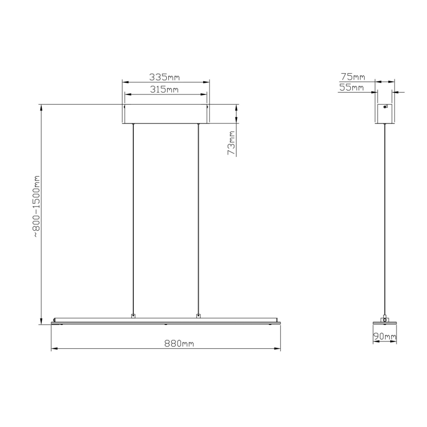 Globo - Touch-dimmbare LED-Pendelleuchte am Kabel LED/20W/230V 3000/4000/6500K