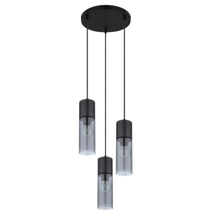 Globo - Lampadario a sospensione con filo 3xE27/25W/230V diametro 30 cm nero