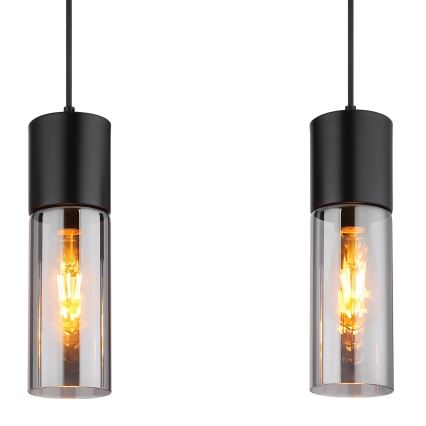 Globo - Lampadario a sospensione con cavo 3xE27/25W/230V nero