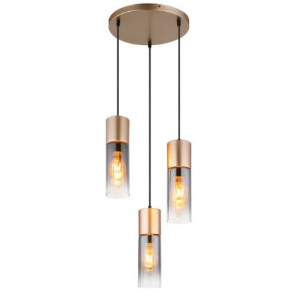 Globo - Suspension filaire 3xE27/25W/230V bronze d. 34 cm