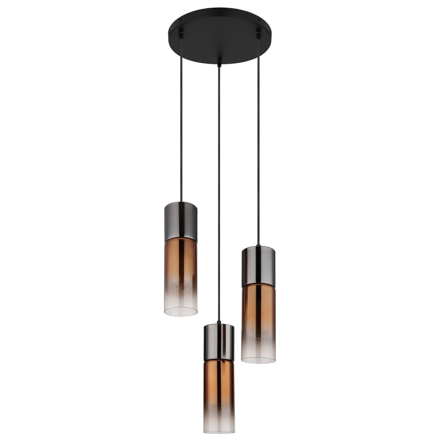Globo - Lampadario a sospensione con filo 3xE27/25W/230V nero/rame