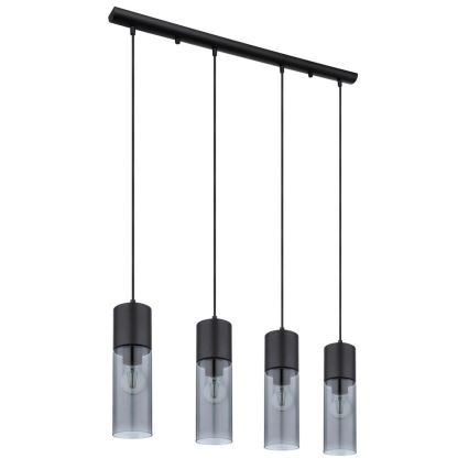 Globo - Suspension filaire 4xE27/25W/230V noir