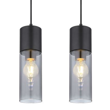 Globo - Suspension filaire 4xE27/25W/230V noir