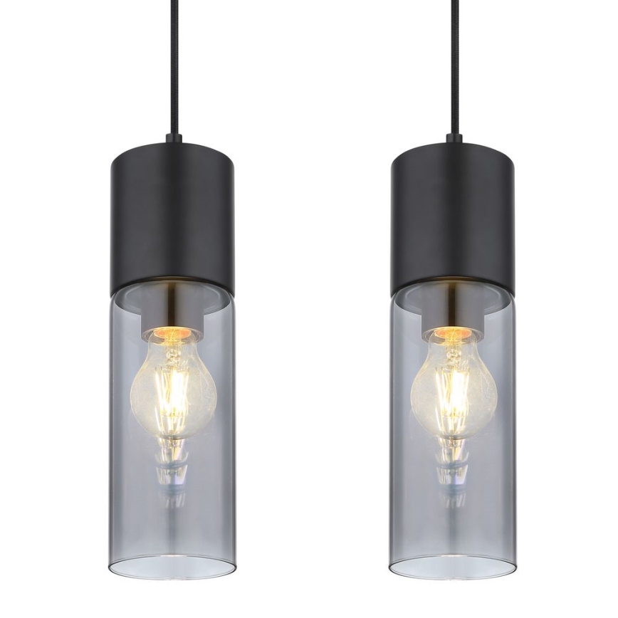 Globo - Suspension filaire 4xE27/25W/230V noir