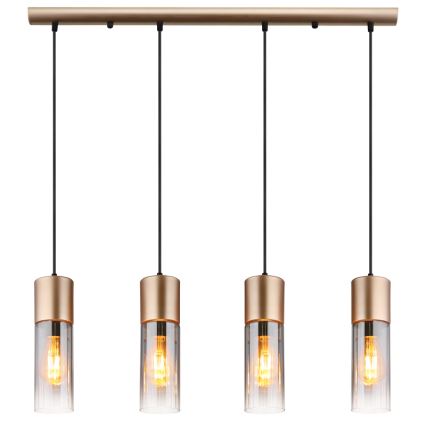 Globo - Suspension filaire 3xE27/25W/230V bronze