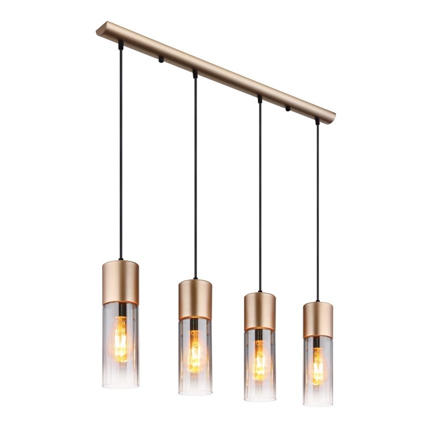 Globo - Suspension filaire 3xE27/25W/230V bronze