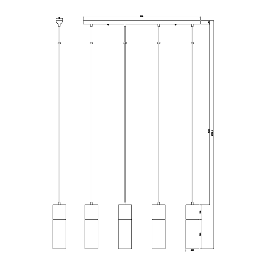 Globo - Lampadario a sospensione con filo 4xE27/25W/230V ottone