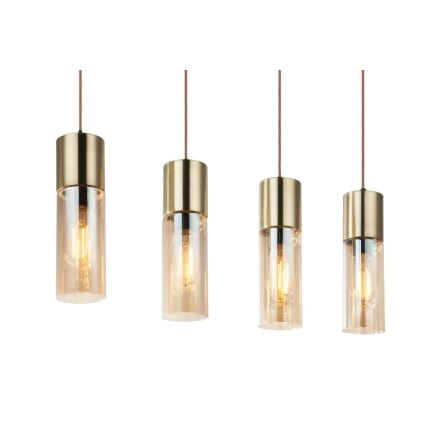 Globo - Suspension filaire 4xE27/25W/230V laiton