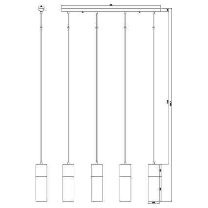 Globo - Suspension filaire 4xE27/25W/230V laiton