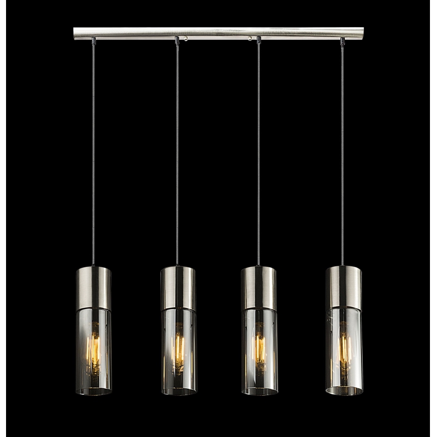 Globo - Lampadario a sospensione con filo 4xE27/25W/230V cromo opaco