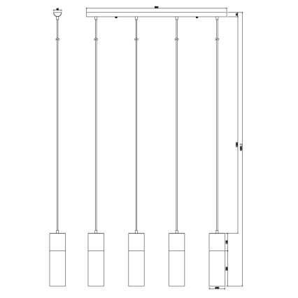 Globo - Lampadario a sospensione con filo 4xE27/25W/230V cromo opaco