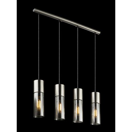 Globo - Suspension filaire 4xE27/25W/230V chrome mat