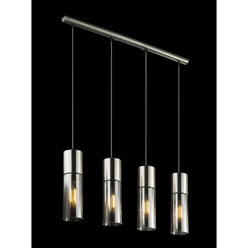 Globo - Suspension filaire 4xE27/25W/230V chrome mat