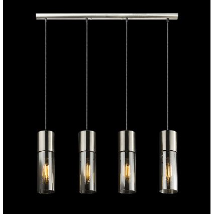 Globo - Suspension filaire 4xE27/25W/230V chrome mat