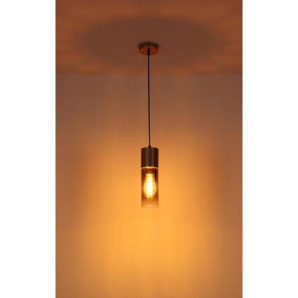 Globo - Suspension sur câble 1xE27/25W/230V bronze Ø 10,5 cm