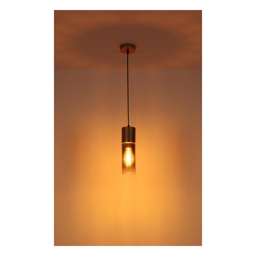 Globo - Suspension sur câble 1xE27/25W/230V bronze Ø 10,5 cm