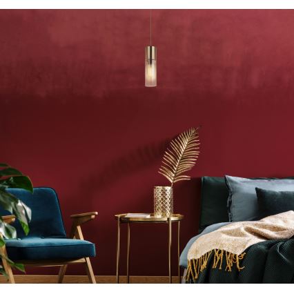 Globo - Lampadario a sospensione con filo 1xE27/25W/230V diametro 10,5 cm ottone