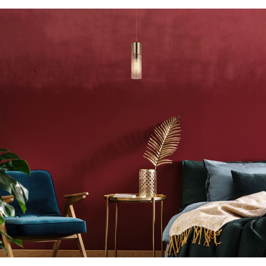 Globo - Lampadario a sospensione con filo 1xE27/25W/230V diametro 10,5 cm ottone