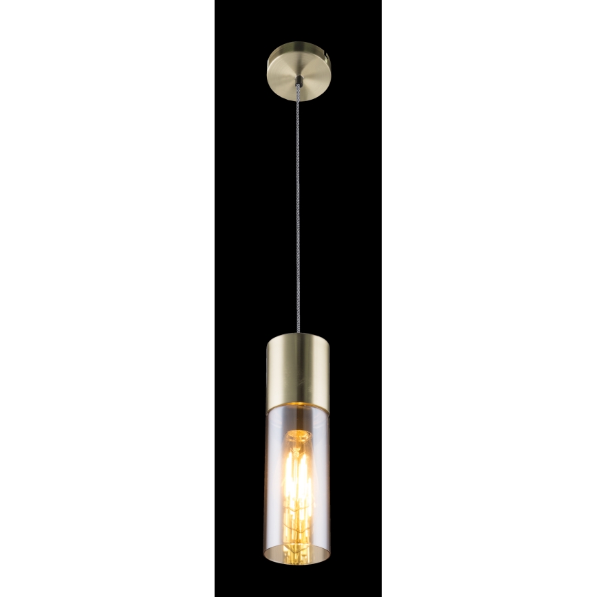 Globo - Suspension filaire 1xE27/25W/230V d. 10,5 cm laiton