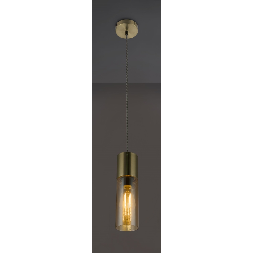 Globo - Suspension filaire 1xE27/25W/230V d. 10,5 cm laiton