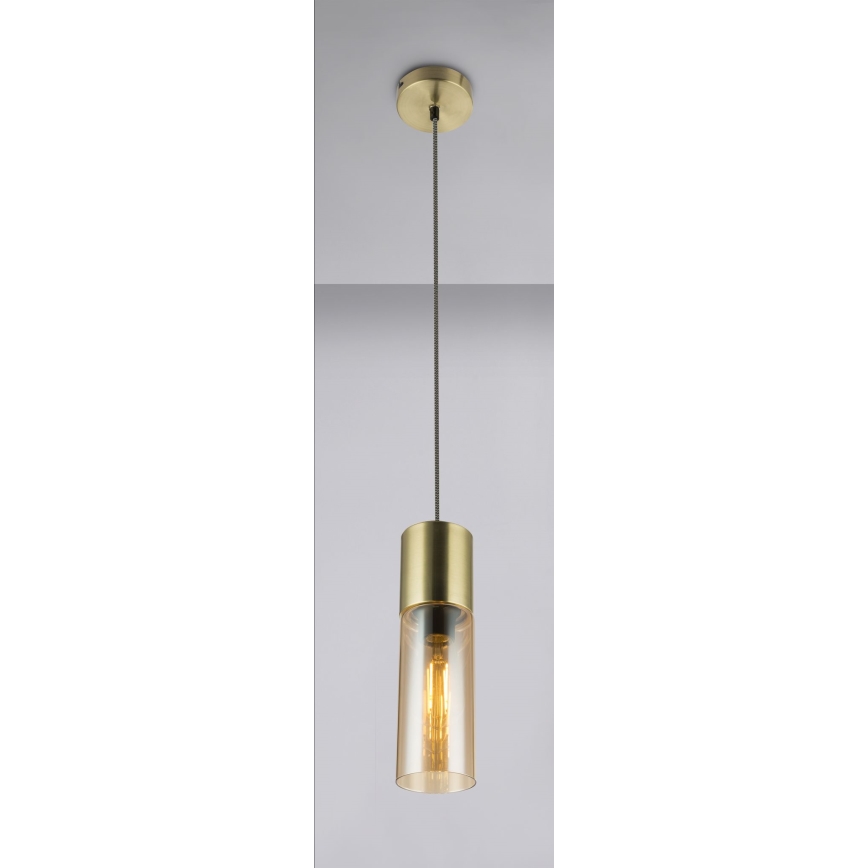 Globo - Suspension filaire 1xE27/25W/230V d. 10,5 cm laiton