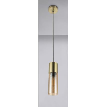 Globo - Suspension filaire 1xE27/25W/230V d. 10,5 cm laiton