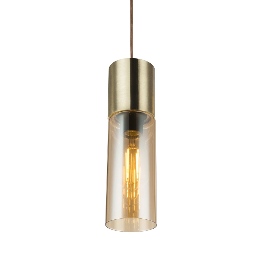 Globo - Suspension filaire 1xE27/25W/230V d. 10,5 cm laiton