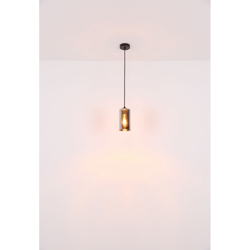 Globo - Hängeleuchte 1xE27/25W/230V d 11 cm schwarz