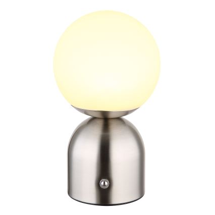 Globo - Lampada da tavolo LED dimmerabile con funzione Touch LED/2,5W/3,7V 2700K/4000K/6500K 1800 mAh USB cromo opaco