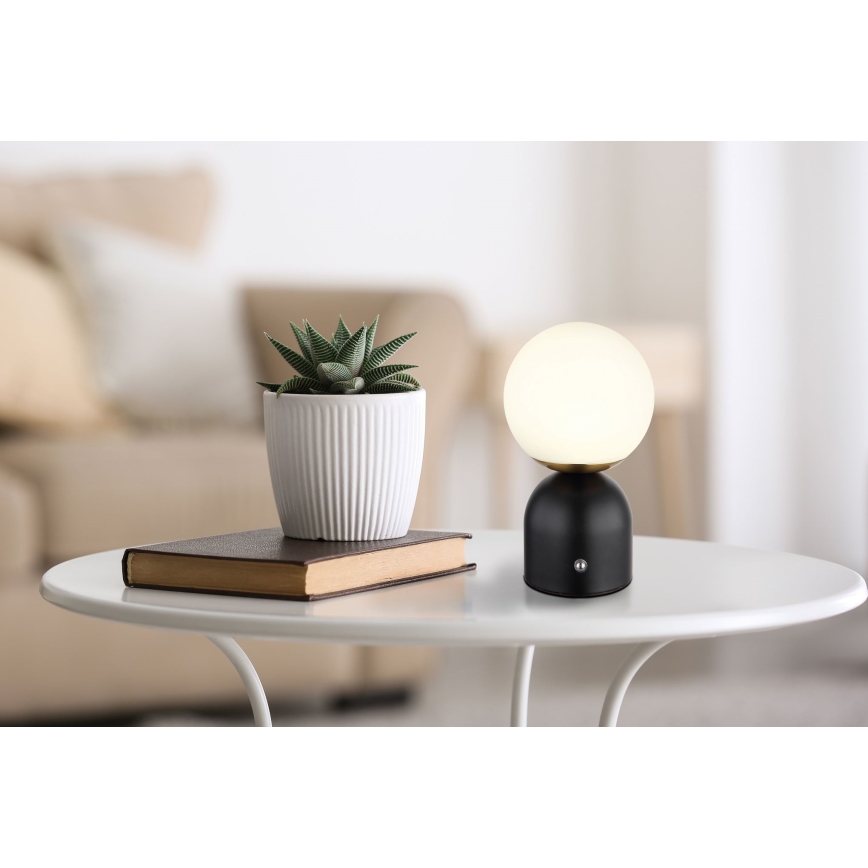 Globo - Lampe de table tactile à intensité variable LED/2,5W/3,7V 2700/4000/65000K 1800 mAh USB noir